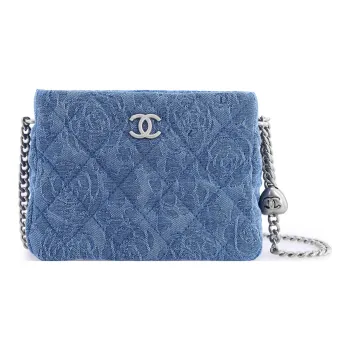 CHANEL 23P SS Denim Tote Bag Shopping Bag Crossbody Bag Shoulder Bag Women's Blue