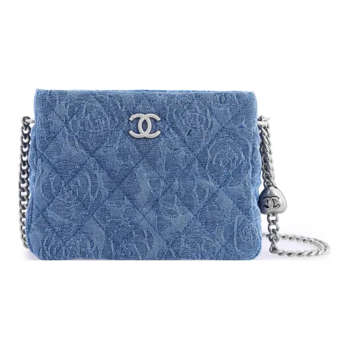 CHANEL 23P SS Denim Tote Bag Shopping Bag Crossbody Bag Shoulder Bag Women's Blue