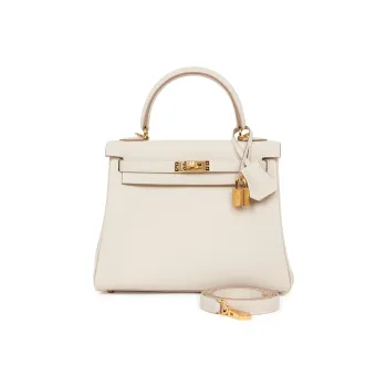 HERMES Kelly 25 Handbag 10 Craie Togo