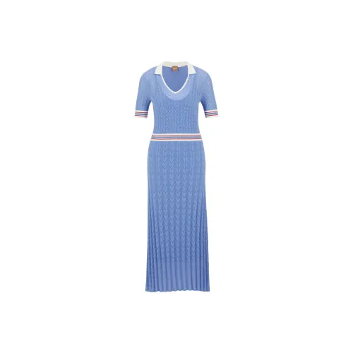 HUGO BOSS Short-Sleeved Dresses Women's Blue