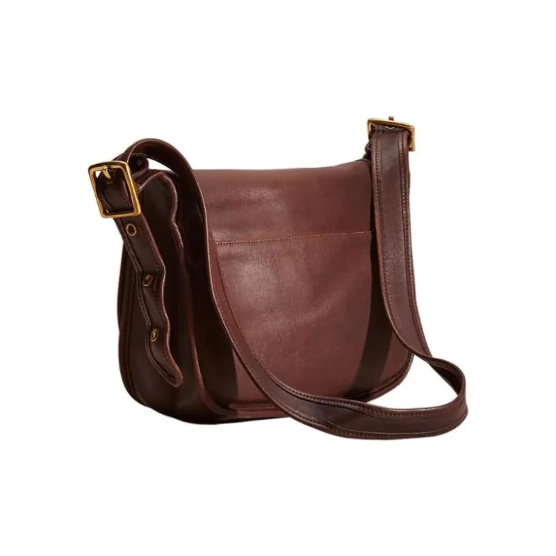COACH Legacy Glove Tanning Handbag, Saddle Bag, Portable Crossbody Bag, Shoulder Bag Large Size Women's Redwood Brown-1