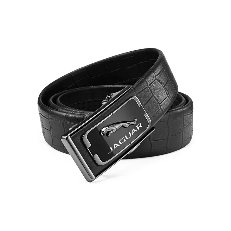 JAGUAR Top Grain Cow Leather Leather Belts Men's Black Width  3.5cm-2