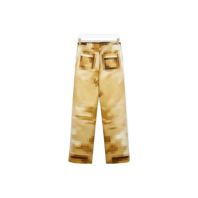 LOEWE Pixel Collection Casual Pants Women's Brown-1