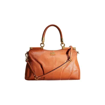 COACH Carrier Leather Birkin Bag Shoulder Bag Crossbody Bag Handbag Large Size Women's Cognac