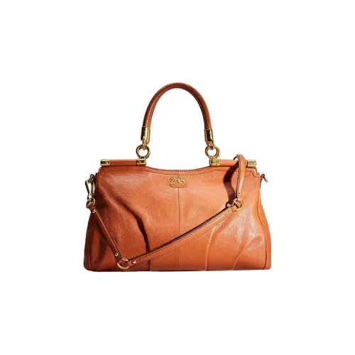 COACH Carrier Leather Birkin Bag Shoulder Bag Crossbody Bag Handbag Large Size Women's Cognac