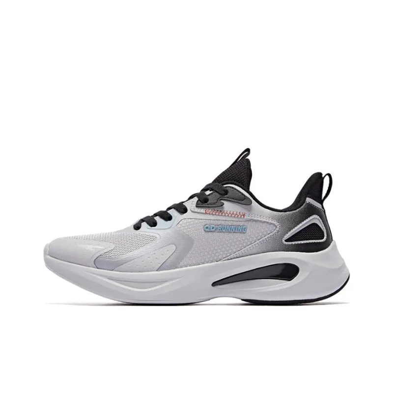 QIAODAN Hydrogen Shadow Shock Absorbers With Slip Resistant Features Low Top Running Shoes Men's Gray Black-0