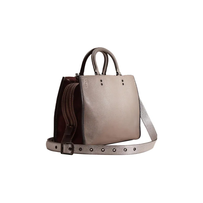 COACH Rogue Leather Suede Bonded Tote Bag Shopping Bag Shoulder Bag Crossbody Bag Handbag Large Size Women's Gray-1