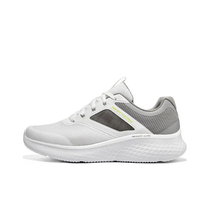 Skechers Skech Lite Pro Anti Slip Wear Resistant Low Top Casual Running Shoes Men's White Gray-0