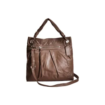 COACH Convertible Leather Tote Shoulder Bag Handbag Large Size Women's Sand