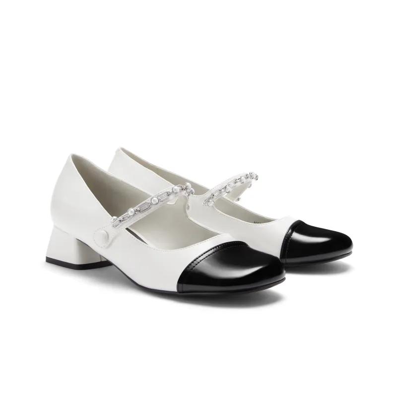 CHARLES&KEITH Small Ck Chunky Heel Mary Jane Shoes 3.6cm Women's-1