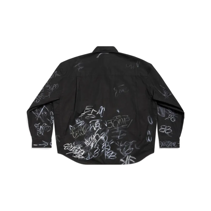 Balenciaga Shirt Loose Fit Men's Black-1