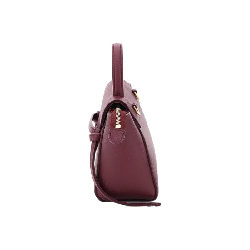 CELINE Grained Calfskin Catfish Bag Portable Crossbody Bag Shoulder Bag Regular Women's Berry Purple-3