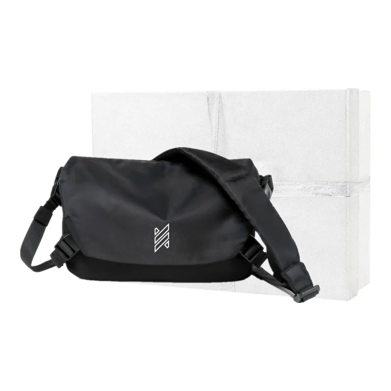 NOMK Oxford Messenger Bag Workwear Bag Small Square Bag Backpack Envelope Bag Shoulder Bag Crossbody Bag Unisex Black-7