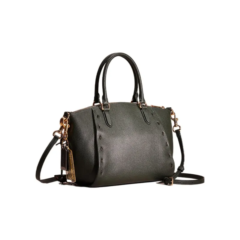 COACH Elise Polished Pebbled Leather Briefcases Handbags Medium Size Women's Amazon Green-1