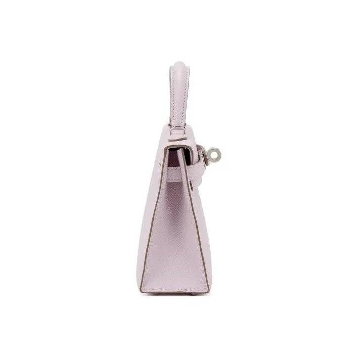 HERMES Mini Kelly Epsom Leather Kelly Bag Shoulder Bag Crossbody Bag Handbag Mini Women's 09 Mauve Pale Dream Purple-2
