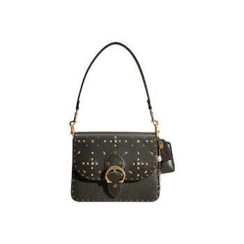 COACH Beat Leather With Suede Shoulder Bag Women's Amazon Green