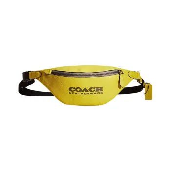 COACH CharterBelt Polished Pebbled Leather Sling Bag, Fanny Pack Tubas Women's Lemon