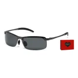 Silver Frame with Black Gray Lens-Heart Box