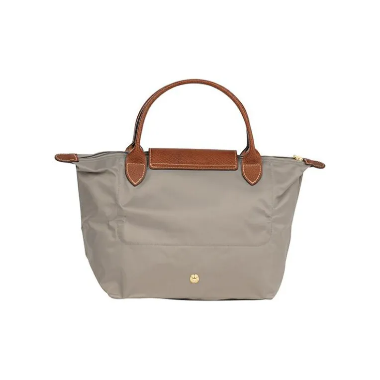 LONGCHAMP Le Pliage Canvas With Leather Trim Handbag Small Size Women's Streptopelia Gray-1
