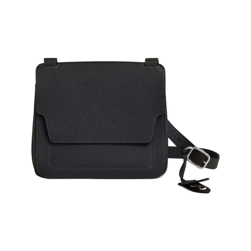 HERMES MaliSelle Togo Calfskin Courier Bag Shoulder Bag Crossbody Bag Men's 89 Noir Black-0