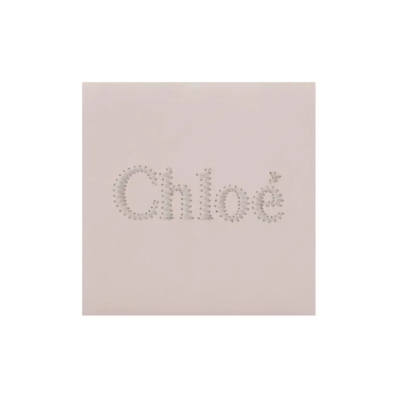 Chloe Bright Calfskin Wallet Trumpets Women's Gray-3