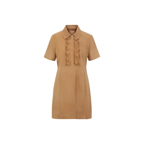 HUGO BOSS Short-Sleeved Dresses Women's Beige