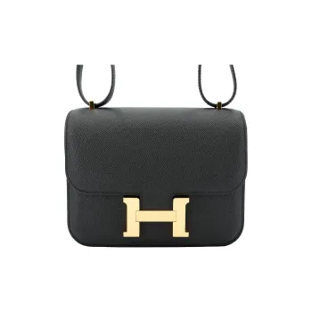 HERMES Constance Epsom Leather Shoulder Bag Crossbody Bag Mini Women's Noir Black