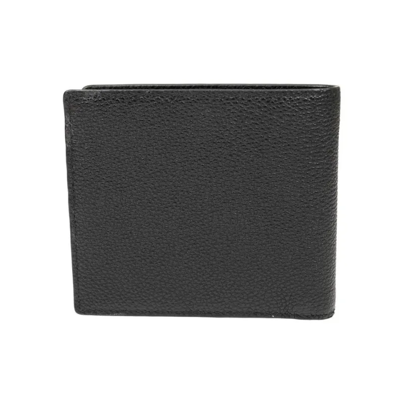 PRADA Sheepskin Foldable 2-Fold Cropped Wallet Men's Black-3