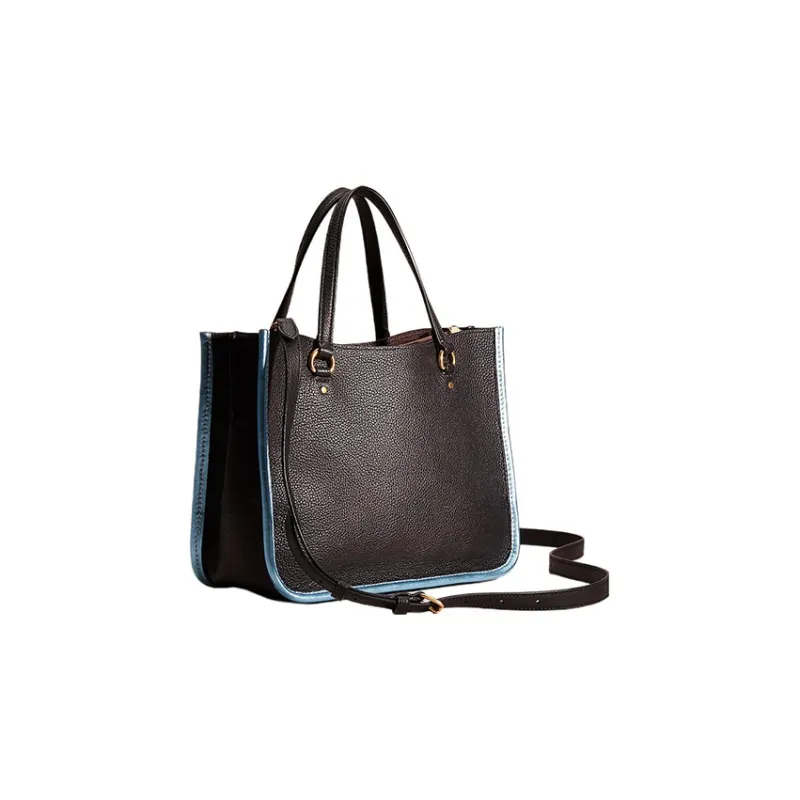 COACH Tyler Leather Tote Bag, Shopping Bag, Shoulder Bag, Crossbody Bag, Handbag Large Size Women's Black-1