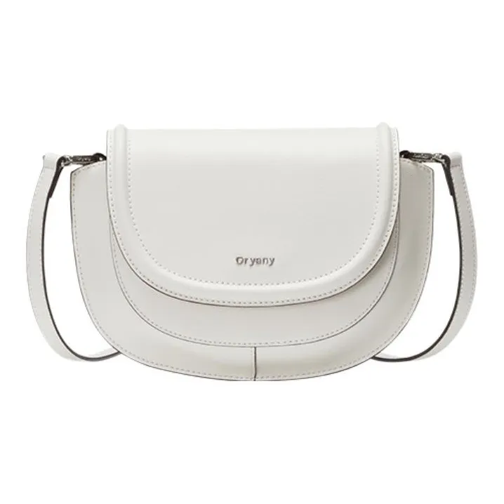 ORYANY Cow Leather Saddle Bag Portable Crossbody Bag Shoulder Bag Women's White-0