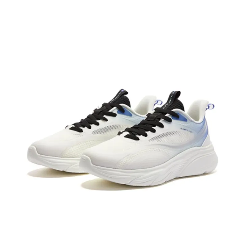 QIAODAN Anti Slip Wear Resistant Low Top Running Shoes Men's White Blue-2