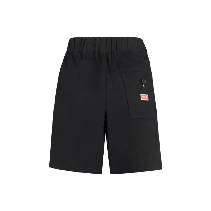KENZO Logo Patch Decorative Button Shorts-1