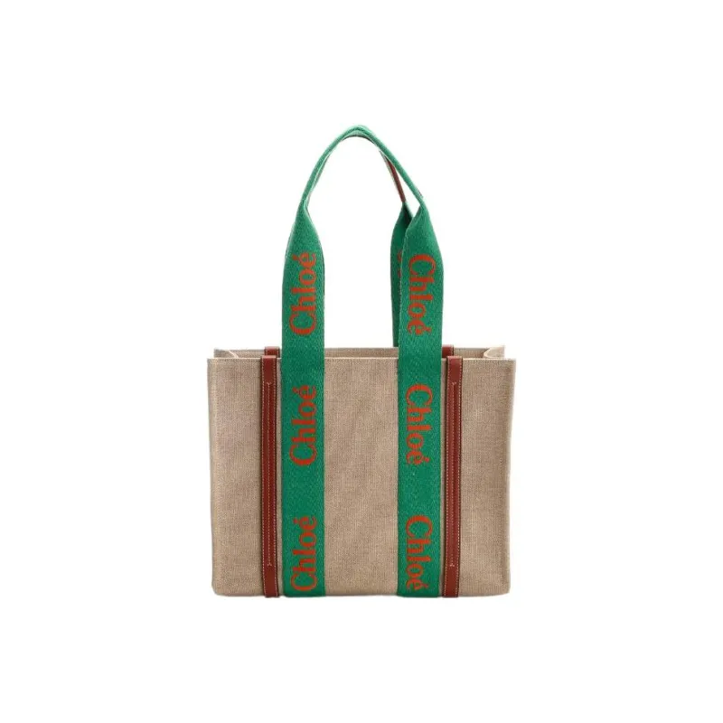Chloe Canvas With Leather Canvas Bag, Handbag Tubas Women's Green-2