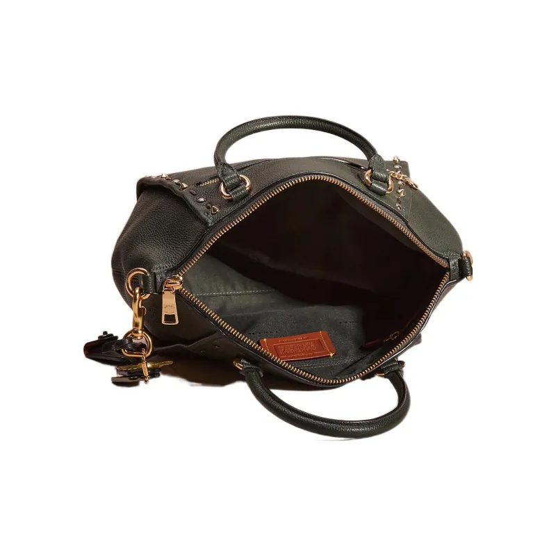 COACH Elise Polished Pebbled Leather Briefcases Handbags Medium Size Women's Amazon Green-2