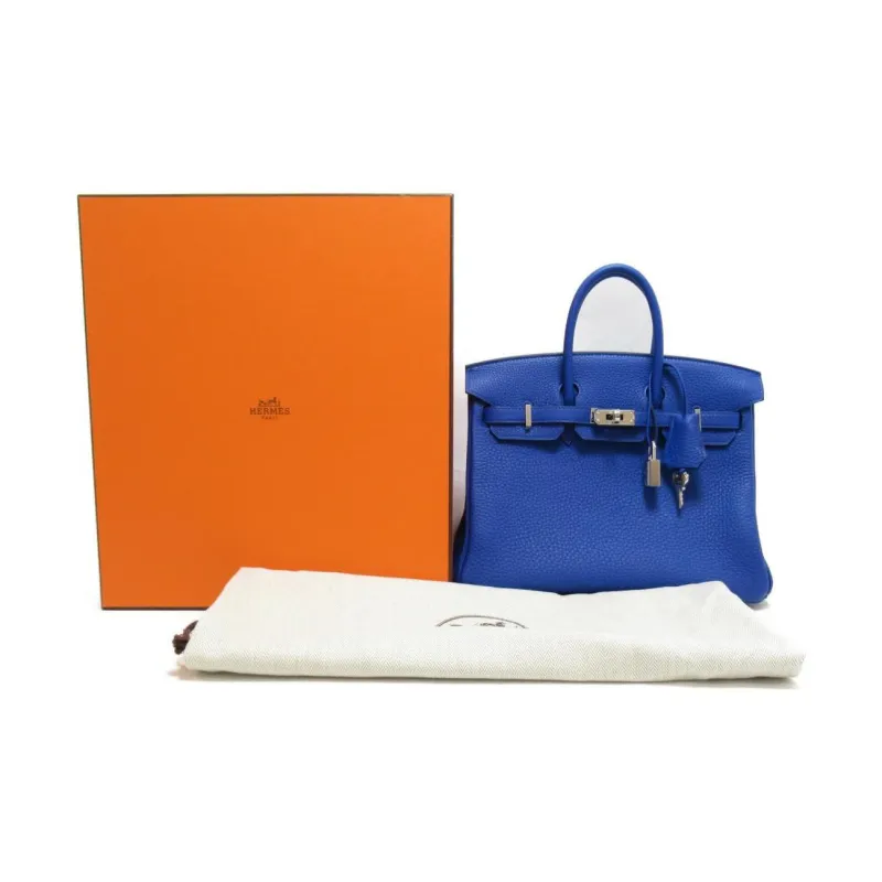 HERMES Birkin Togo Calfskin Birkin Bag Handbags 25 Women's O8 Bleu Royal Royal Blue-4