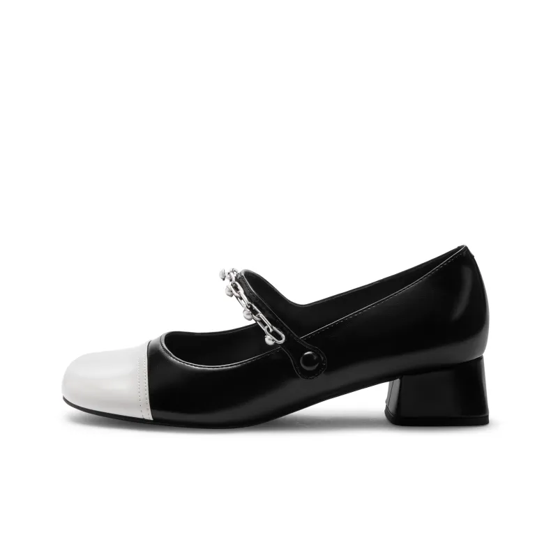 CHARLES&KEITH Small Ck Chunky Heel Mary Jane Shoes 3.6cm Women's-4