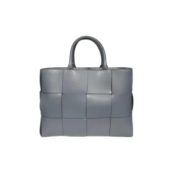 Bottega Veneta ARCO Cow Leather Tote Bag Shopping Bag Handbag Medium Size Men's Thunder Gray