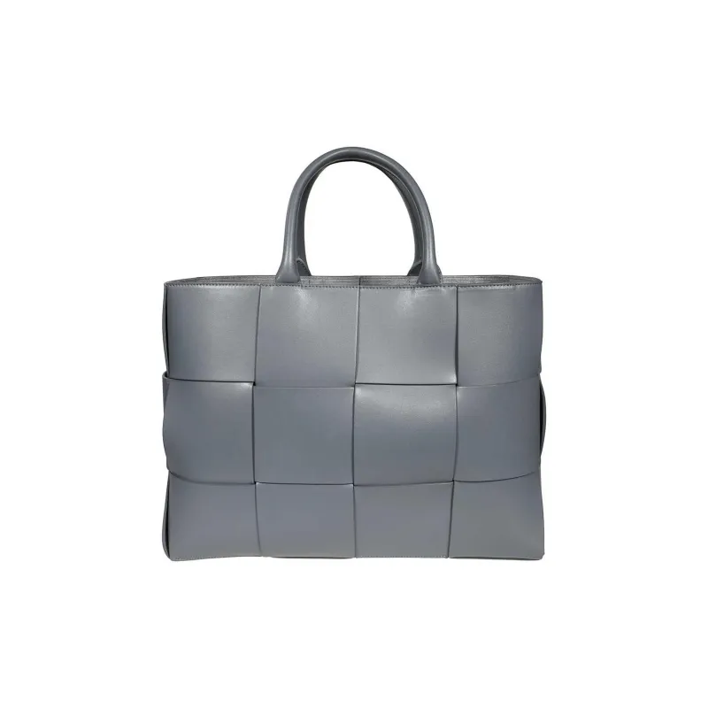 Bottega Veneta ARCO Cow Leather Tote Bag Shopping Bag Handbag Medium Size Men's Thunder Gray-0