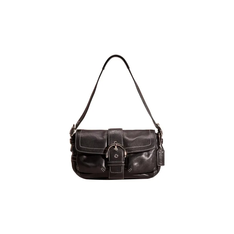 COACH Soho Leather Wine God Bag Handbag Shoulder Bag Women's Black-0