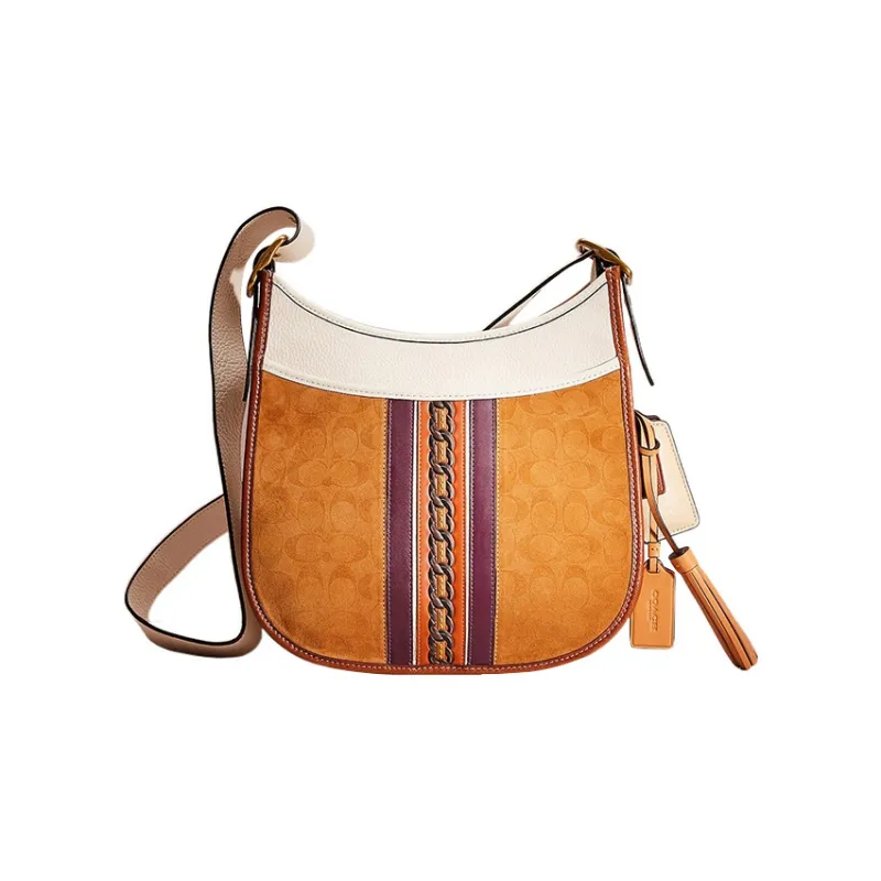 COACH Emery Leather Shoulder Bag Crossbody Bag Large Size Women's Multicolor-0