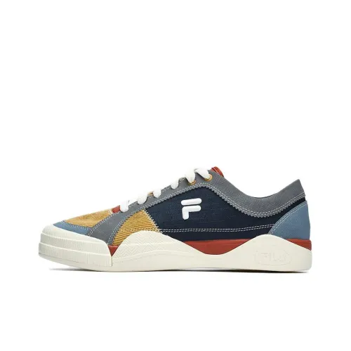 FILA FUSION Atv Skateboard Shoes Men Low-Top White/Yellow/Blue