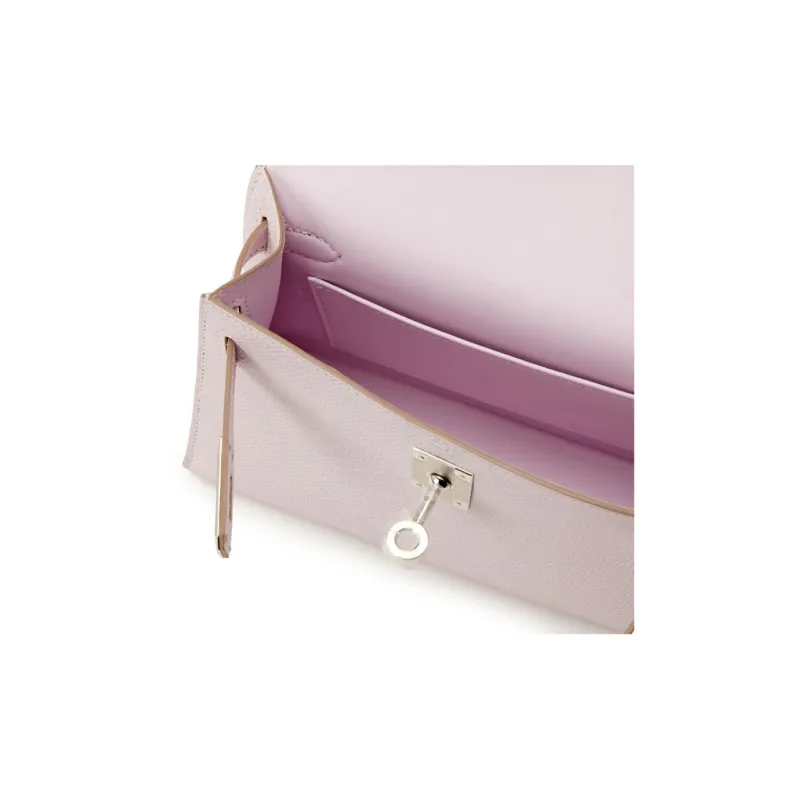 HERMES Mini Kelly Epsom Leather Kelly Bag Shoulder Bag Crossbody Bag Handbag Mini Women's 09 Mauve Pale Dream Purple-5