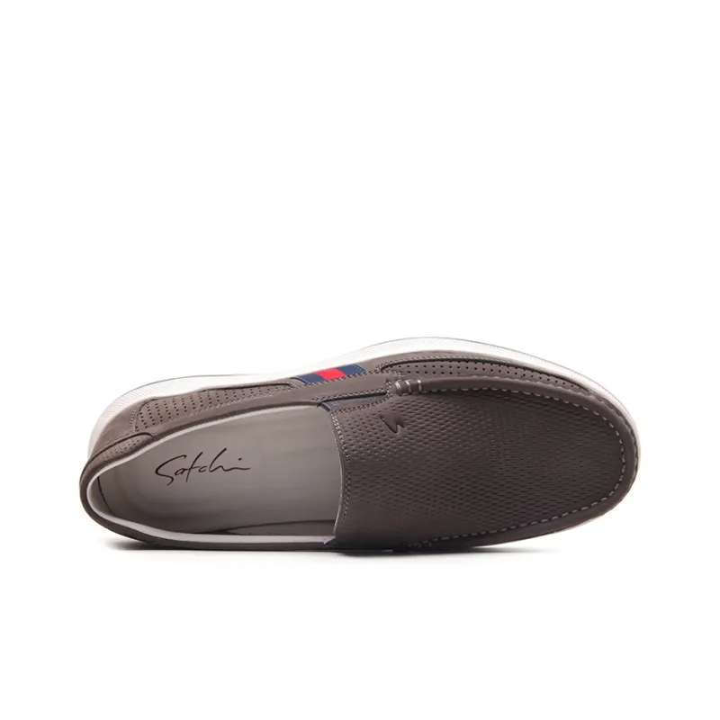 Satchi Casual Leather Shoes Men's Gray-3