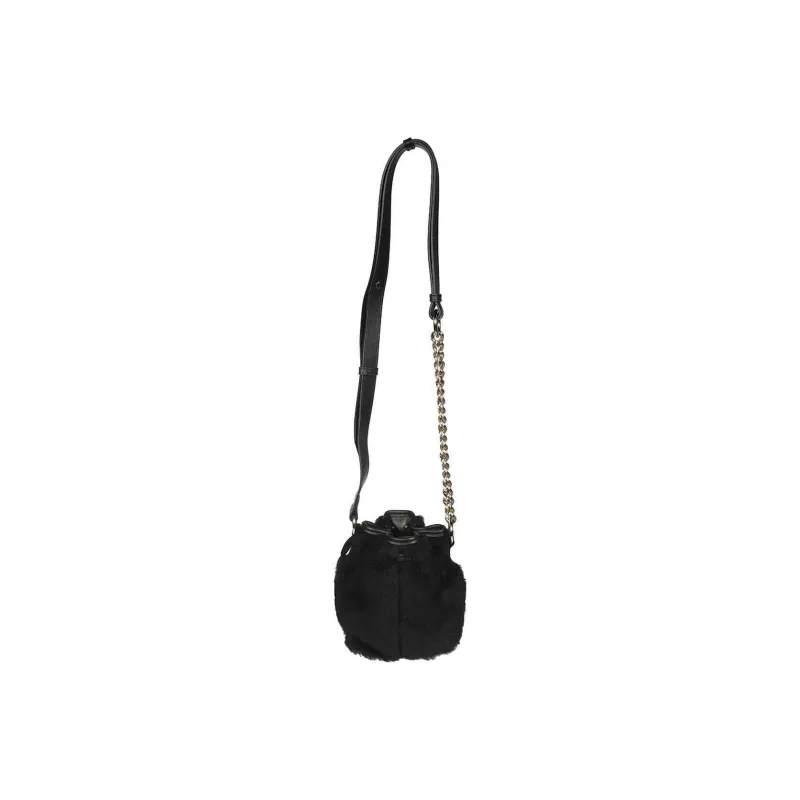 MaxMara Faux Fur Bucket Bags Crossbody Bag Shoulder Bag Women's Black-1