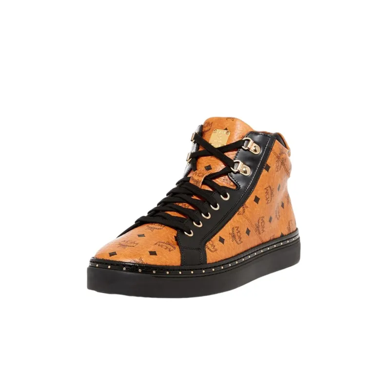 MCM High Top Stylish Skateboarding Shoes Unisex Orange-0