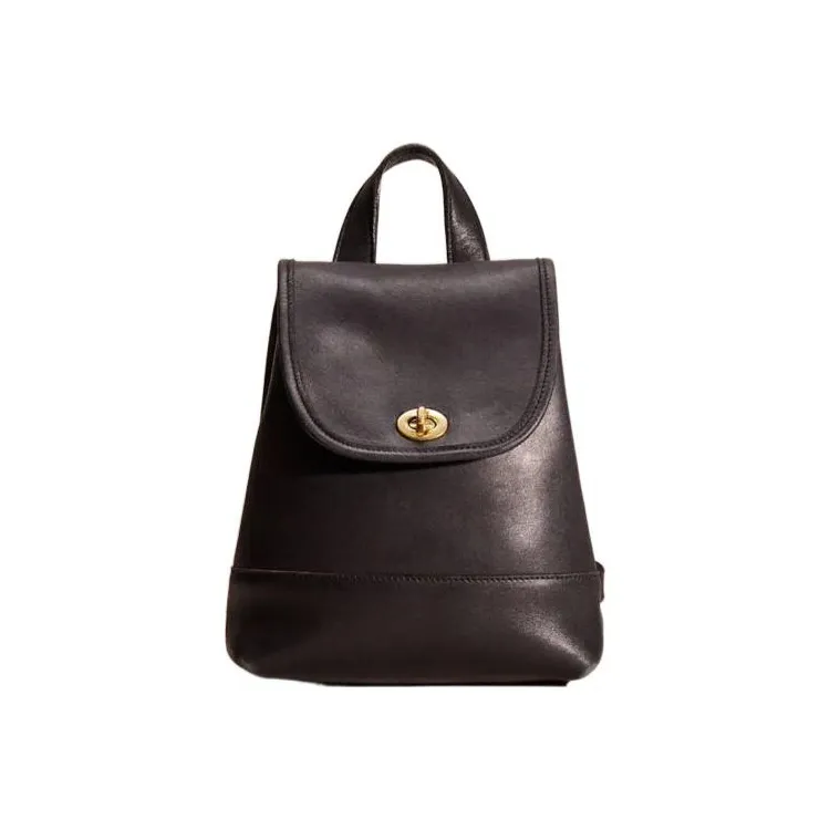 COACH Day Glove Tanned Leather Little Sun Backpack Medium Size Women's Black-0