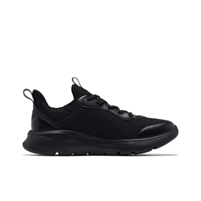 QIAODAN Slip Resistant, Abrasion Resistant, Breathable Low Top Running Shoes Men's Black Gold-1