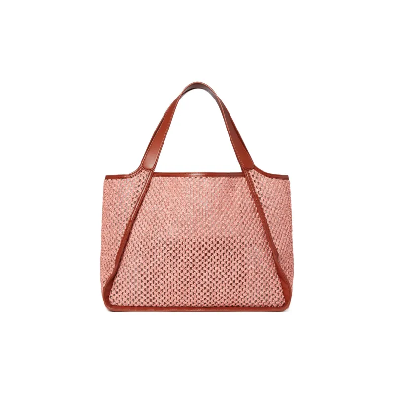 Stella McCartney Logo Embroidered Raffia Tote Bag-1