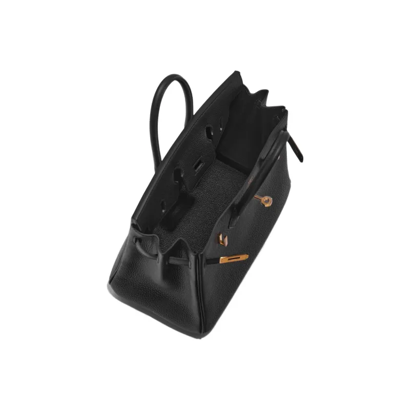 HERMES Birkin Togo Calfskin Birkin Bag Handbag 25 Women's Noir Black-5