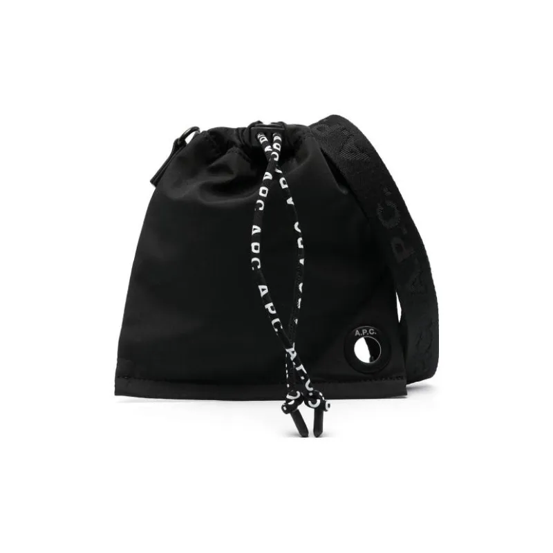 A.P.C Polyester Shoulder Bag, Crossbody Bag Men's Black-0